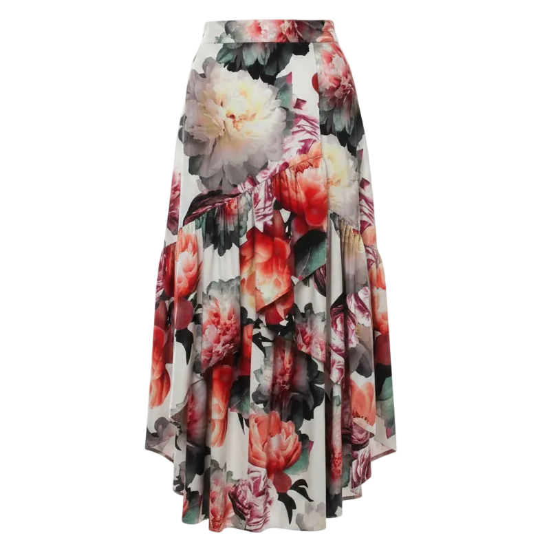 High-Low Maxi Skirt By Eliza J In Floral Print, Size: 8
