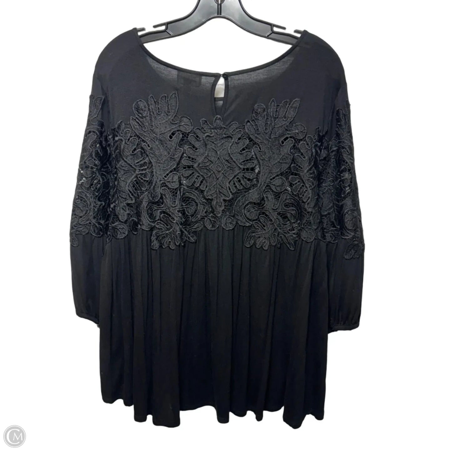 Top 3/4 Sleeve By Deletta In Black, Size: L