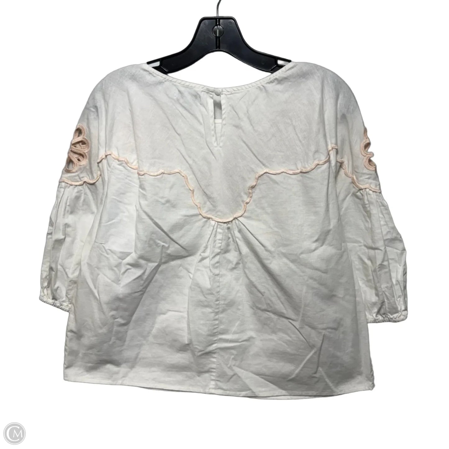Top 3/4 Sleeve By Fate In White, Size: M