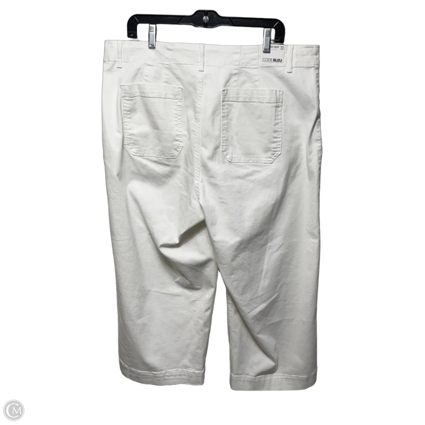 Jeans Wide Leg Crop By Code Blue In Bright White, Size: 16