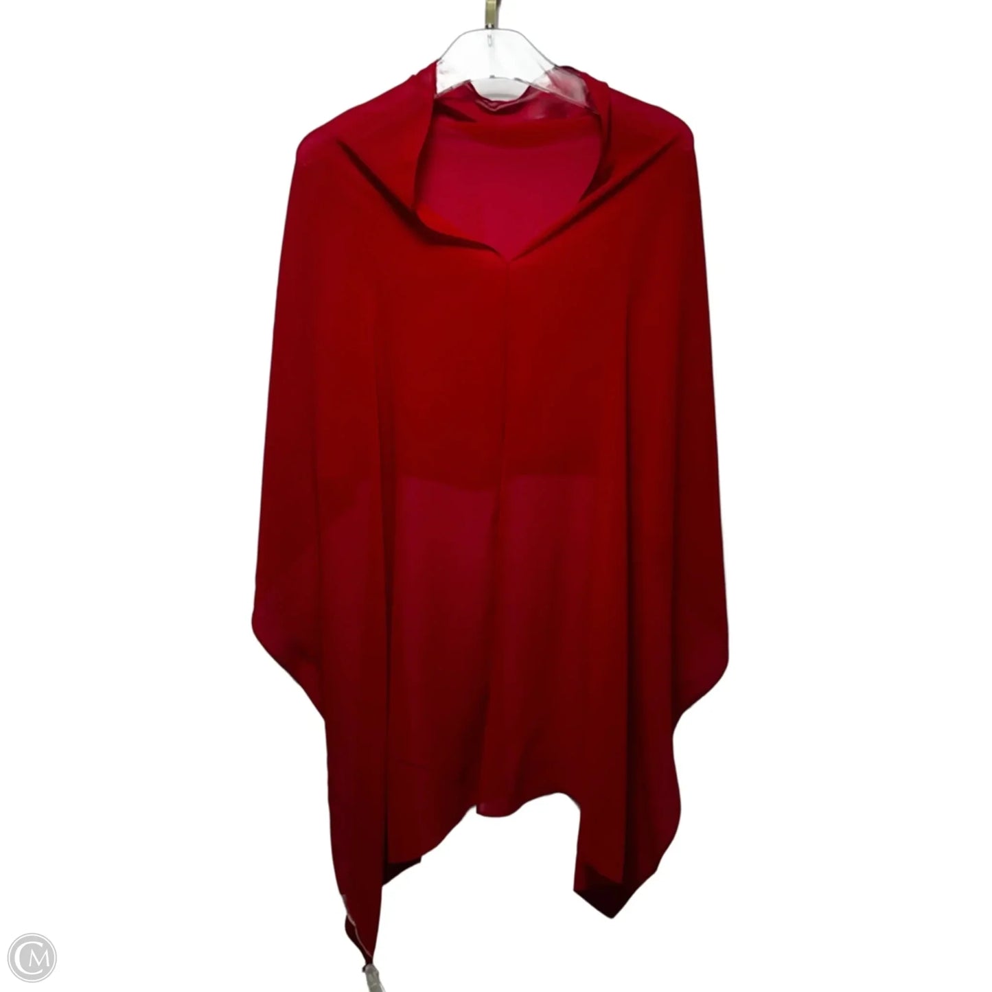 Sheer Silk Georgette Poncho By Eileen Fisher In Red, Size: Osfm