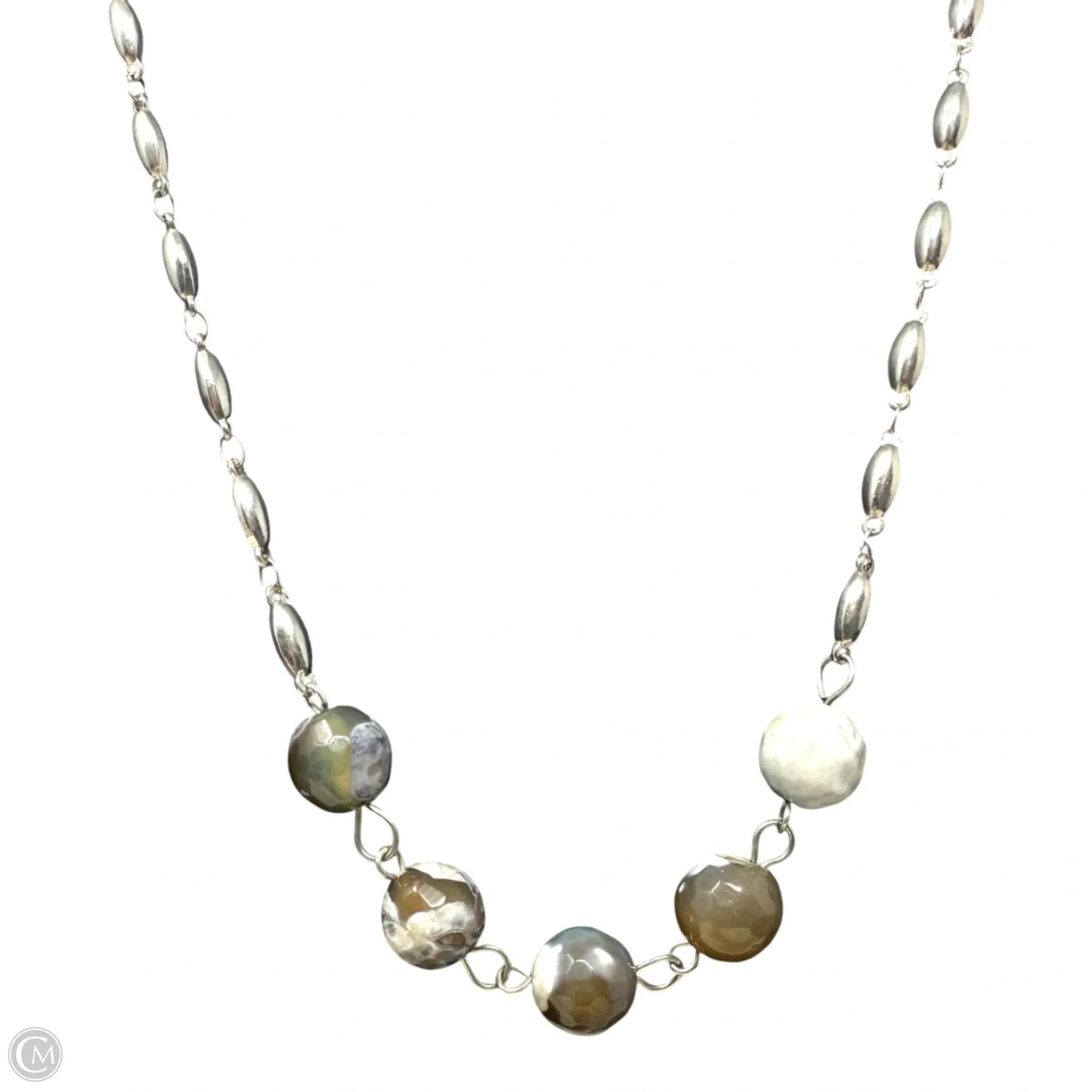 Long Agate Beaded Necklace