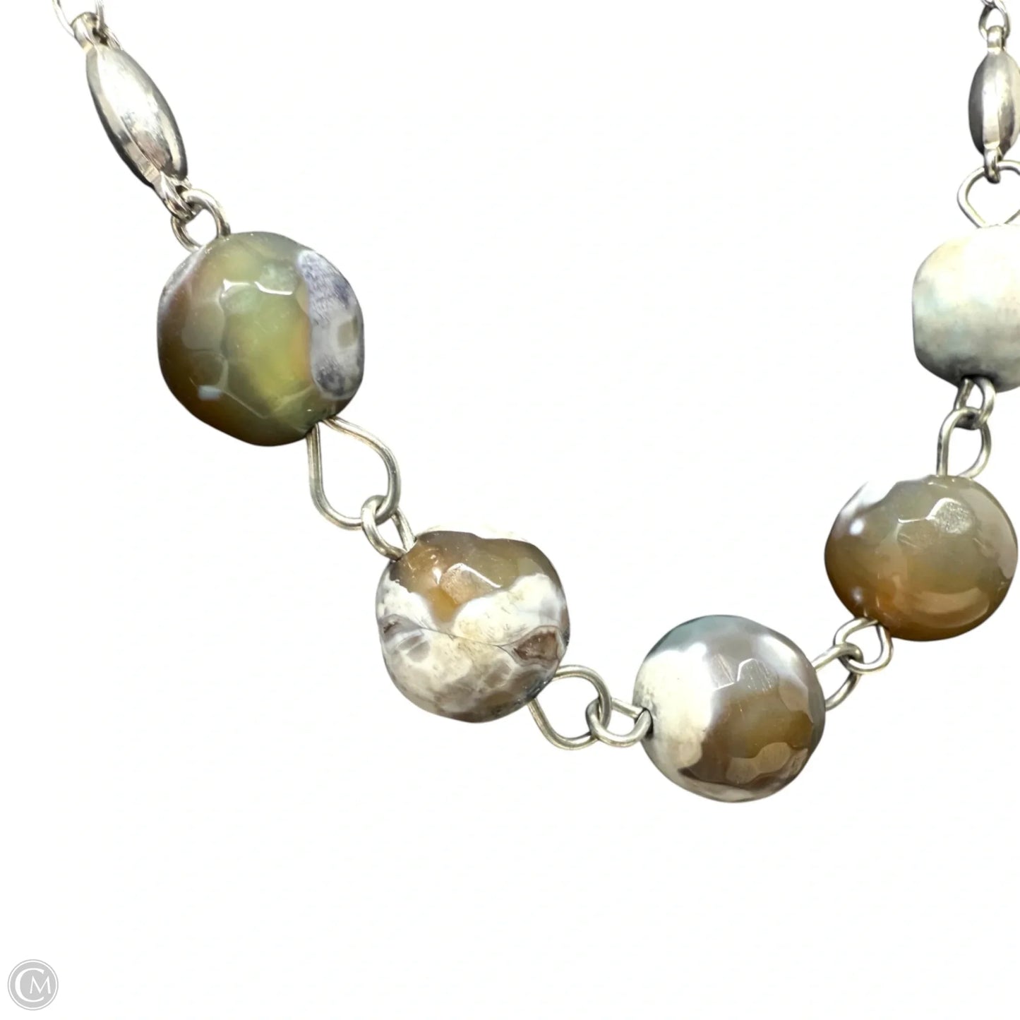 Long Agate Beaded Necklace