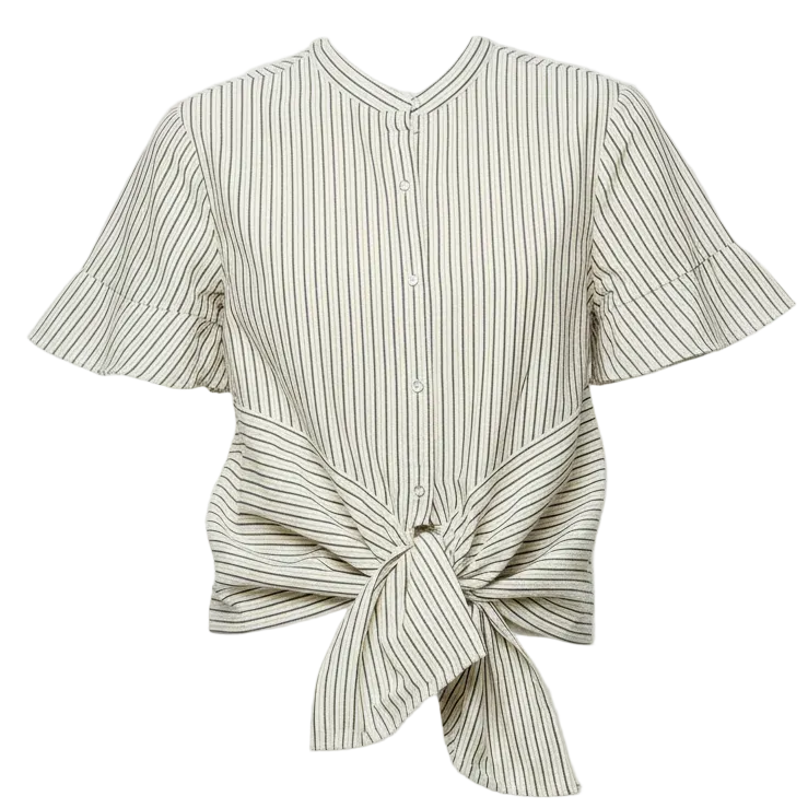 Poplin Weave Blouse By Scotch & Soda In Striped Pattern, Size: M