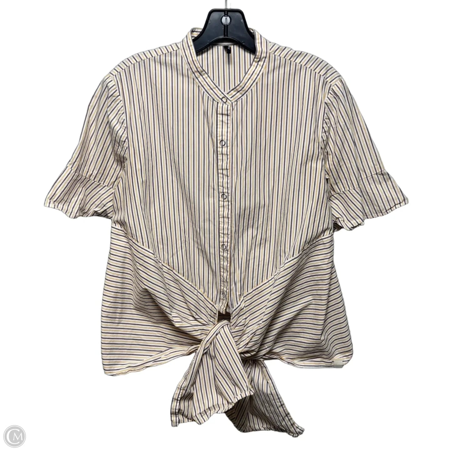 Poplin Weave Blouse By Scotch & Soda In Striped Pattern, Size: M