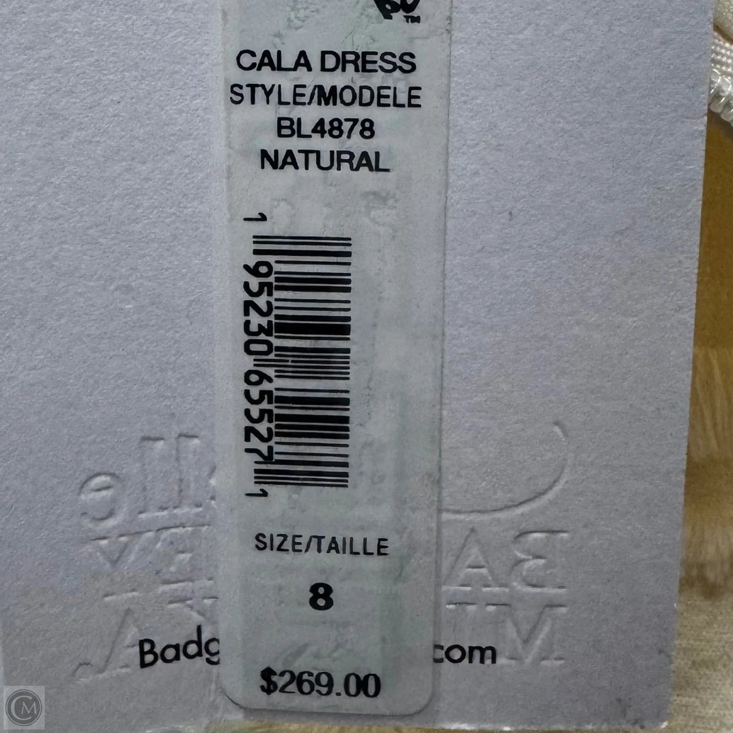 Cala Dress By Badgley Mischka In Cream, Size: 8