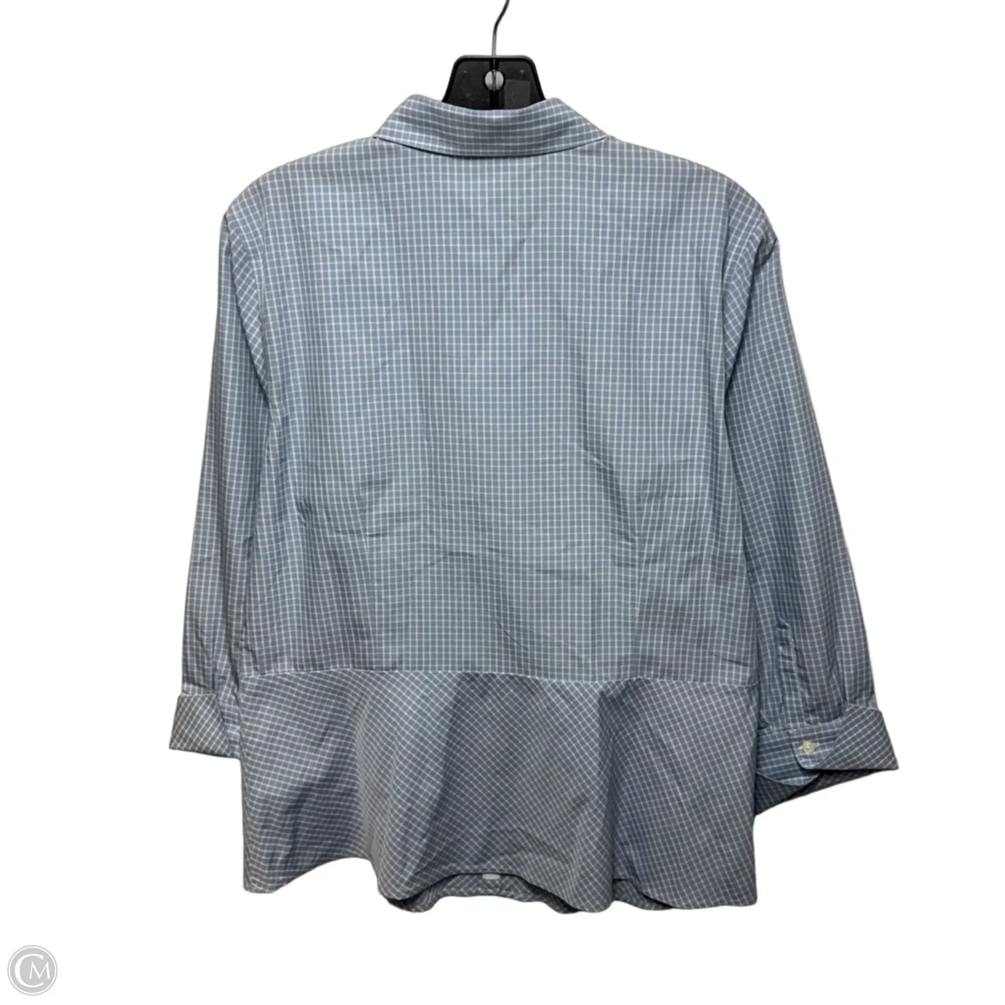 Fitted Top 3/4 Sleeve By Brooks Brothers In Checkered Pattern, Size: 12