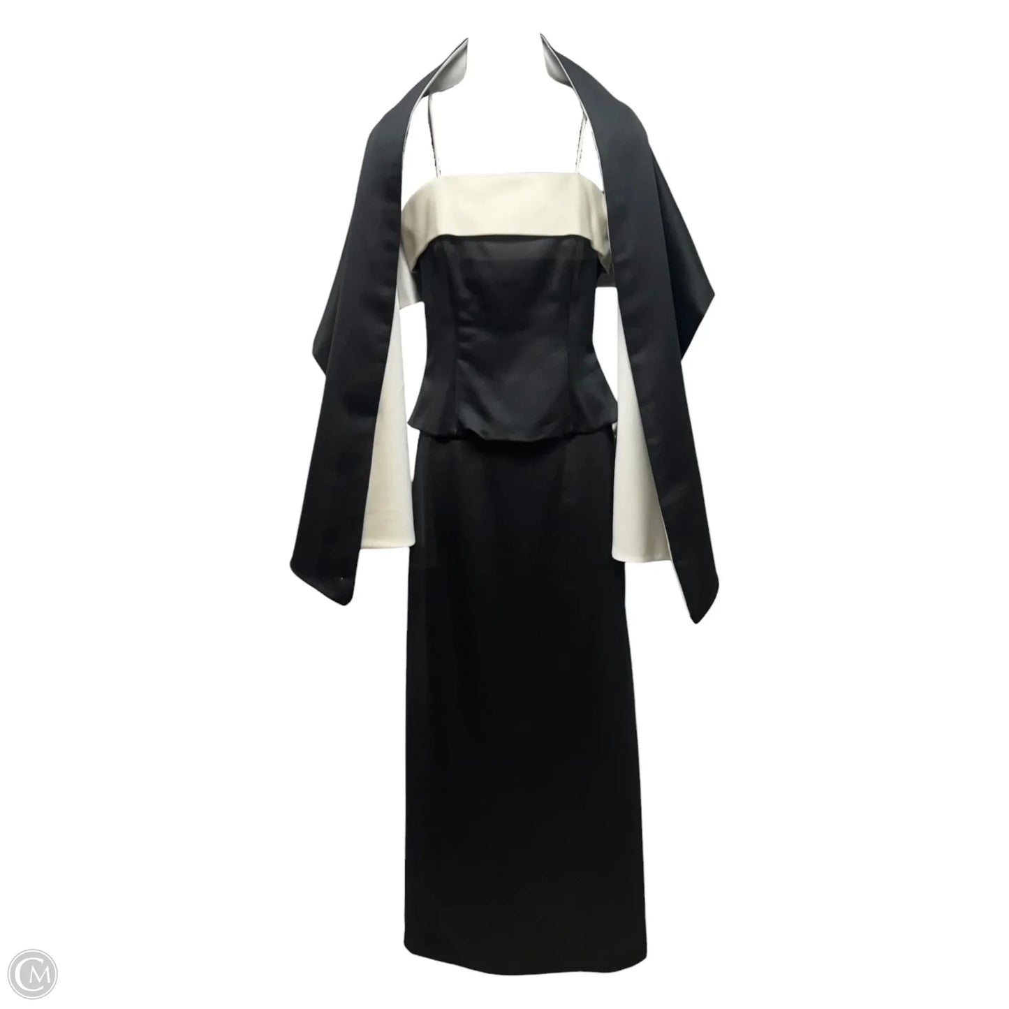 Cami & Maxi Skirt with Wrap By Alex Evenings In Black & White, Size: 6