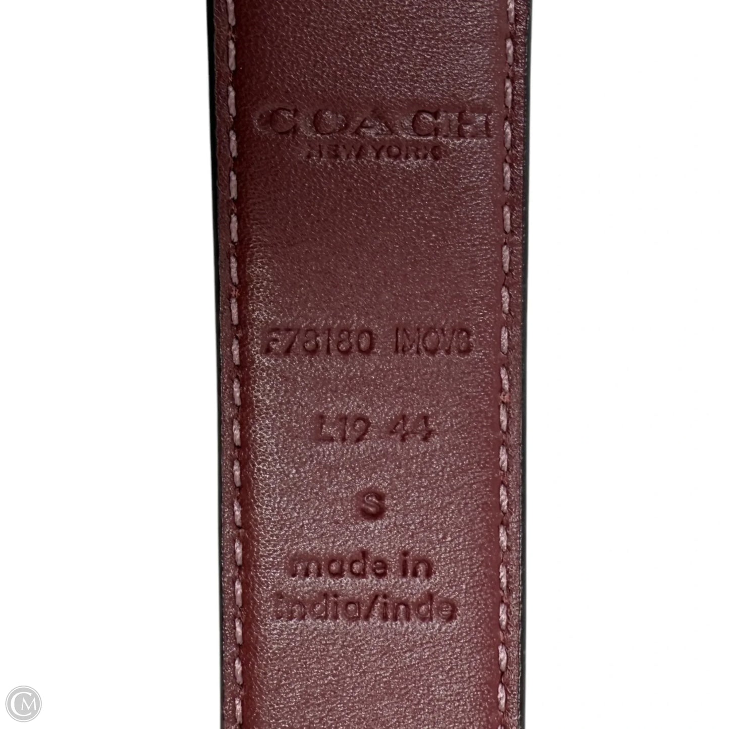 Classic Buckle Belt Designer By Coach, Size: Small
