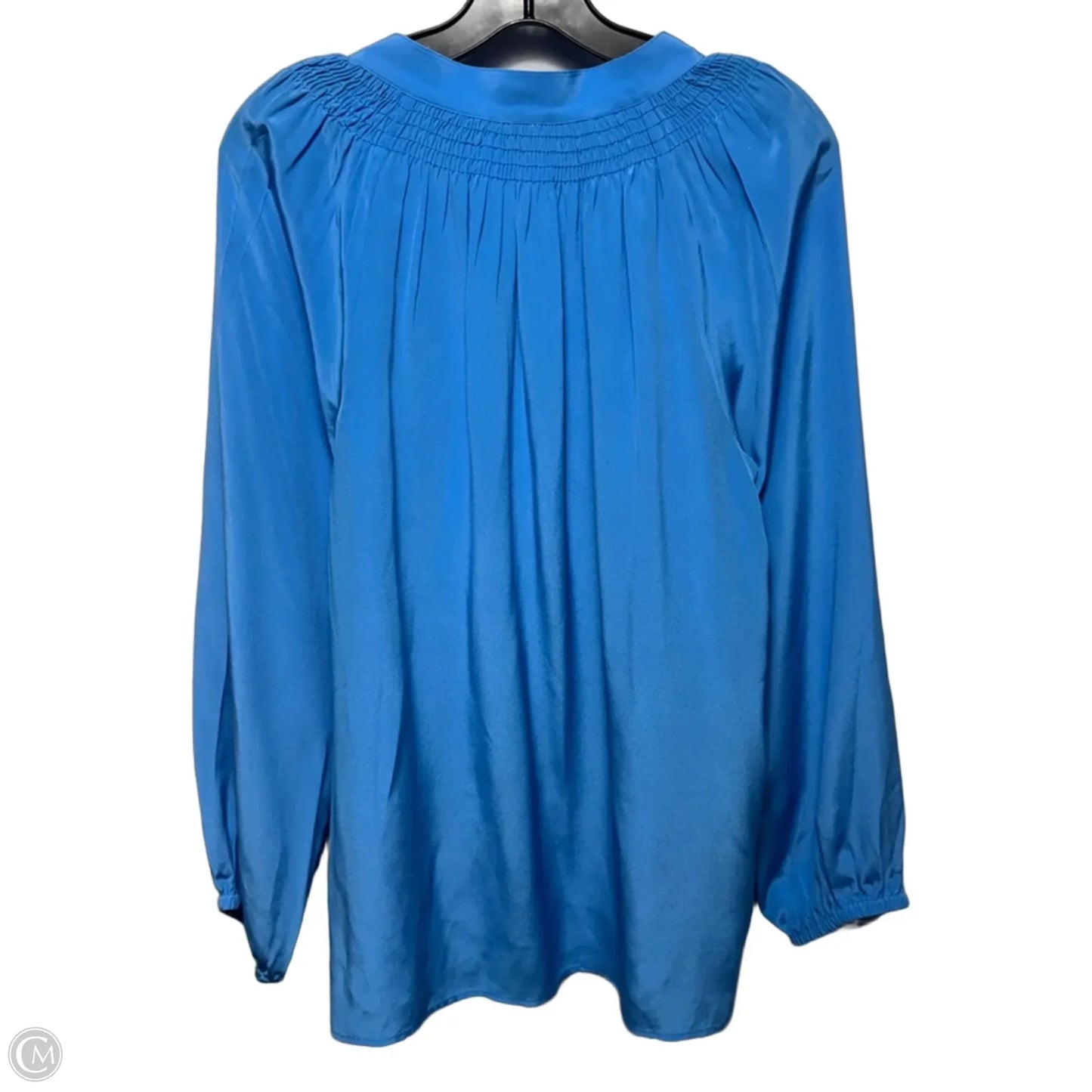 Silk Blouse Designer By Lilly Pulitzer In Blue, Size: L