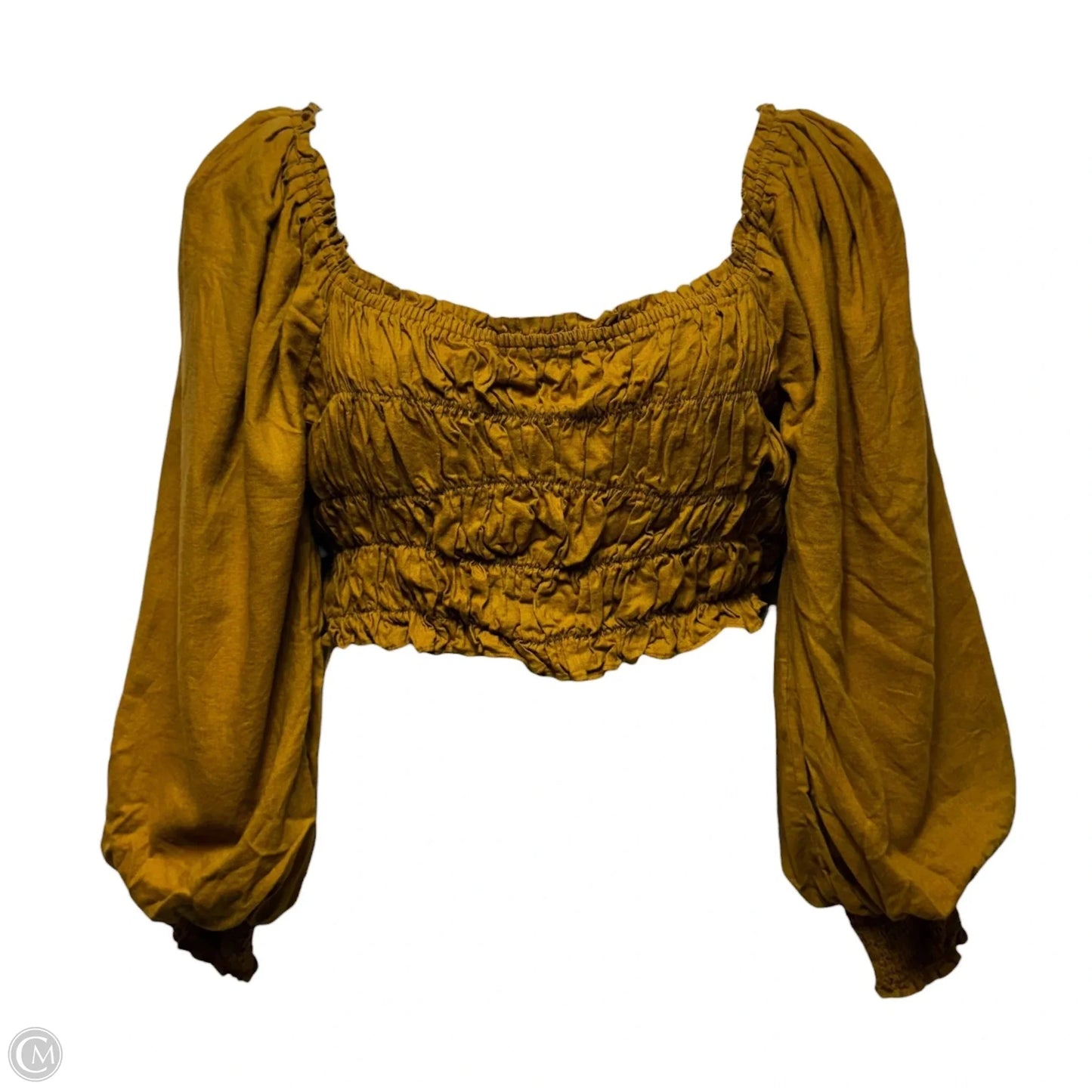 Smocked Top Long Sleeve By A Loves A In Green, Size: Xl