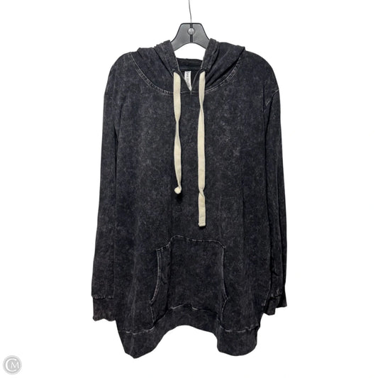 Sweatshirt Hoodie By Zenana Signature In Grey, Size: 3x
