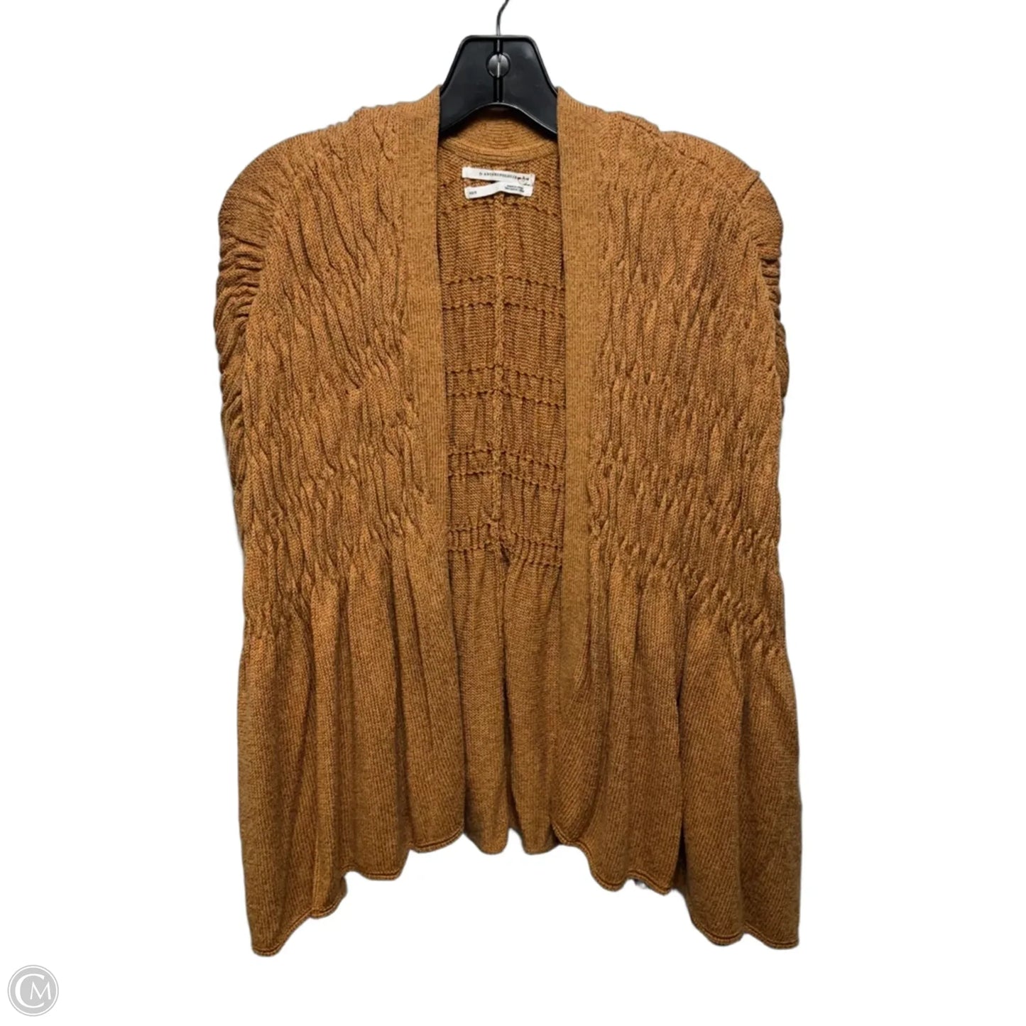 Rita Smocked Cardigan Vest By Anthropologie In Brown, Size: XS/S