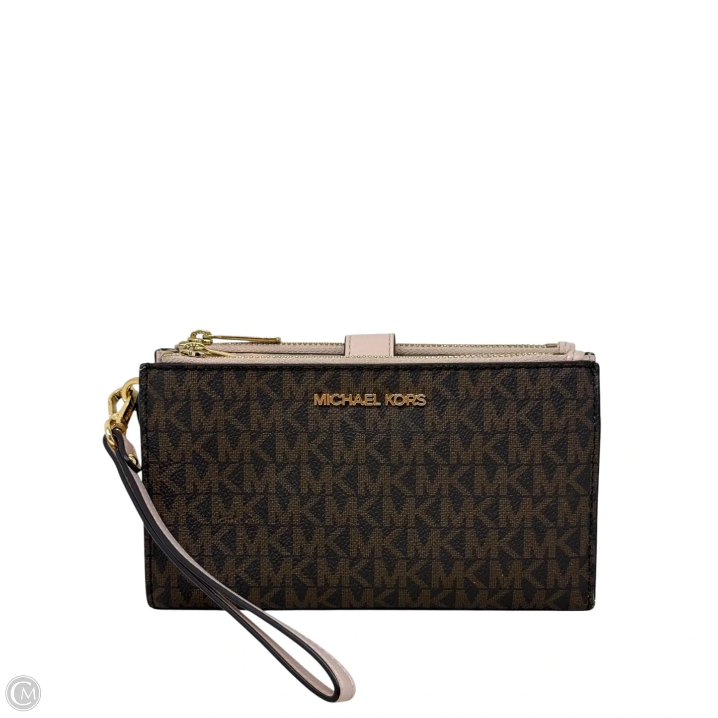 Jet Set Travel Double Zip Saffiano Leather Wallet Wristlet By Michael By Michael Kors, Size: Medium