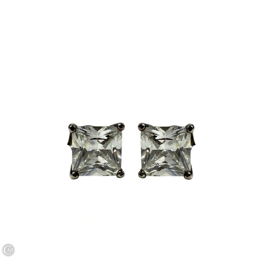 Sterling Silver & Princess Cut CZ Stud Earrings
