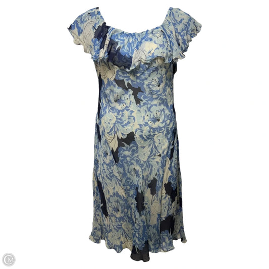 Dress Casual Midi By Polo Ralph Lauren In Blue & Cream, Size: 12