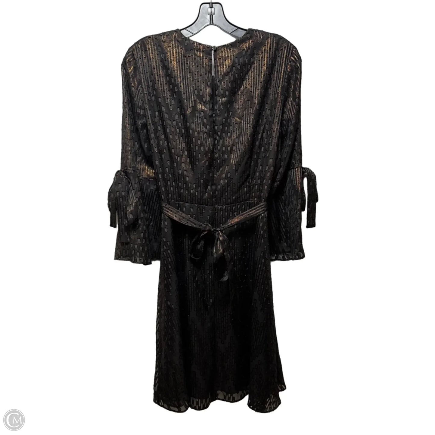 Metallic Dress Party Midi By Nine West Apparel In Black, Size: 10
