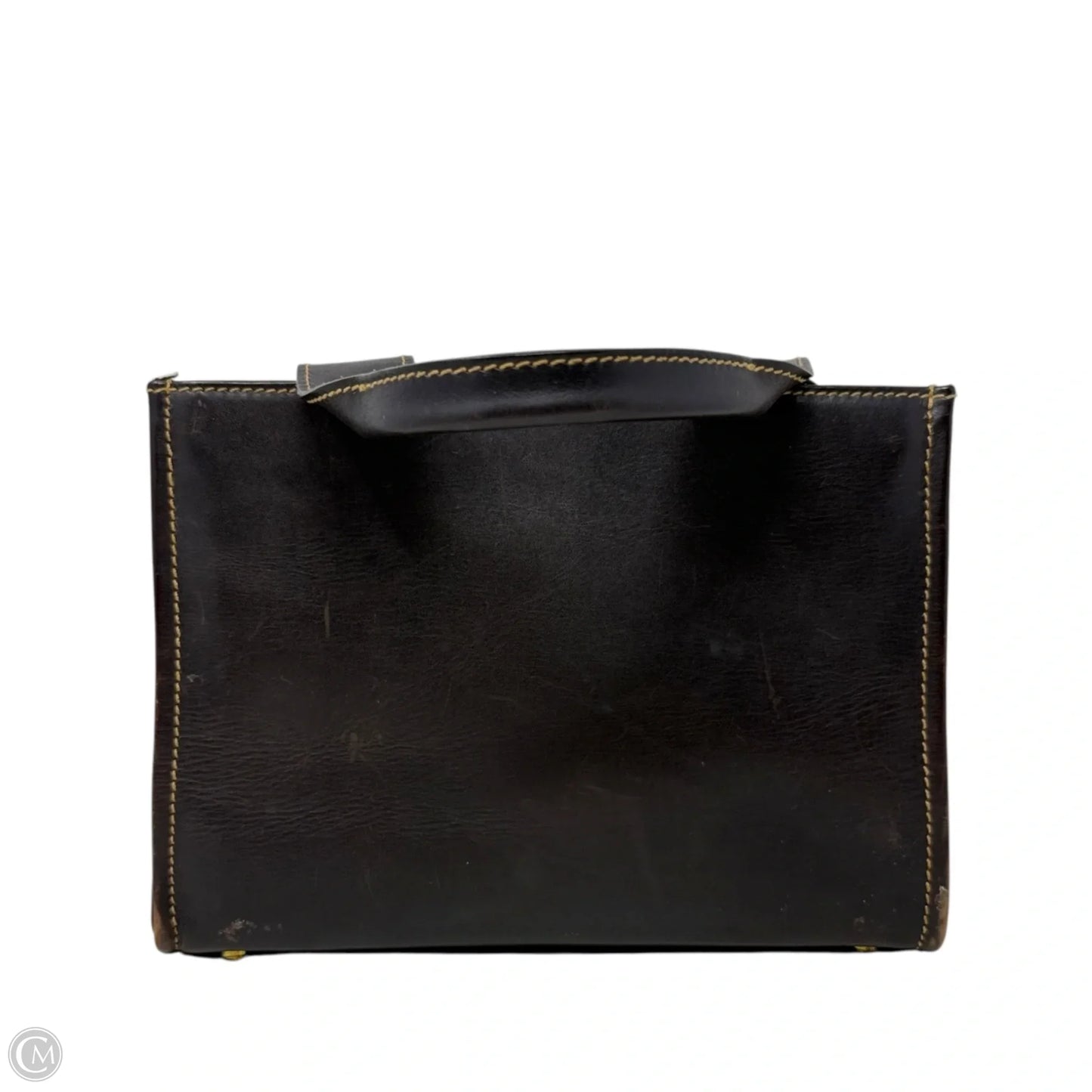 Y2K Sam Leather Box Tote Designer By Kate Spade, Size: Small