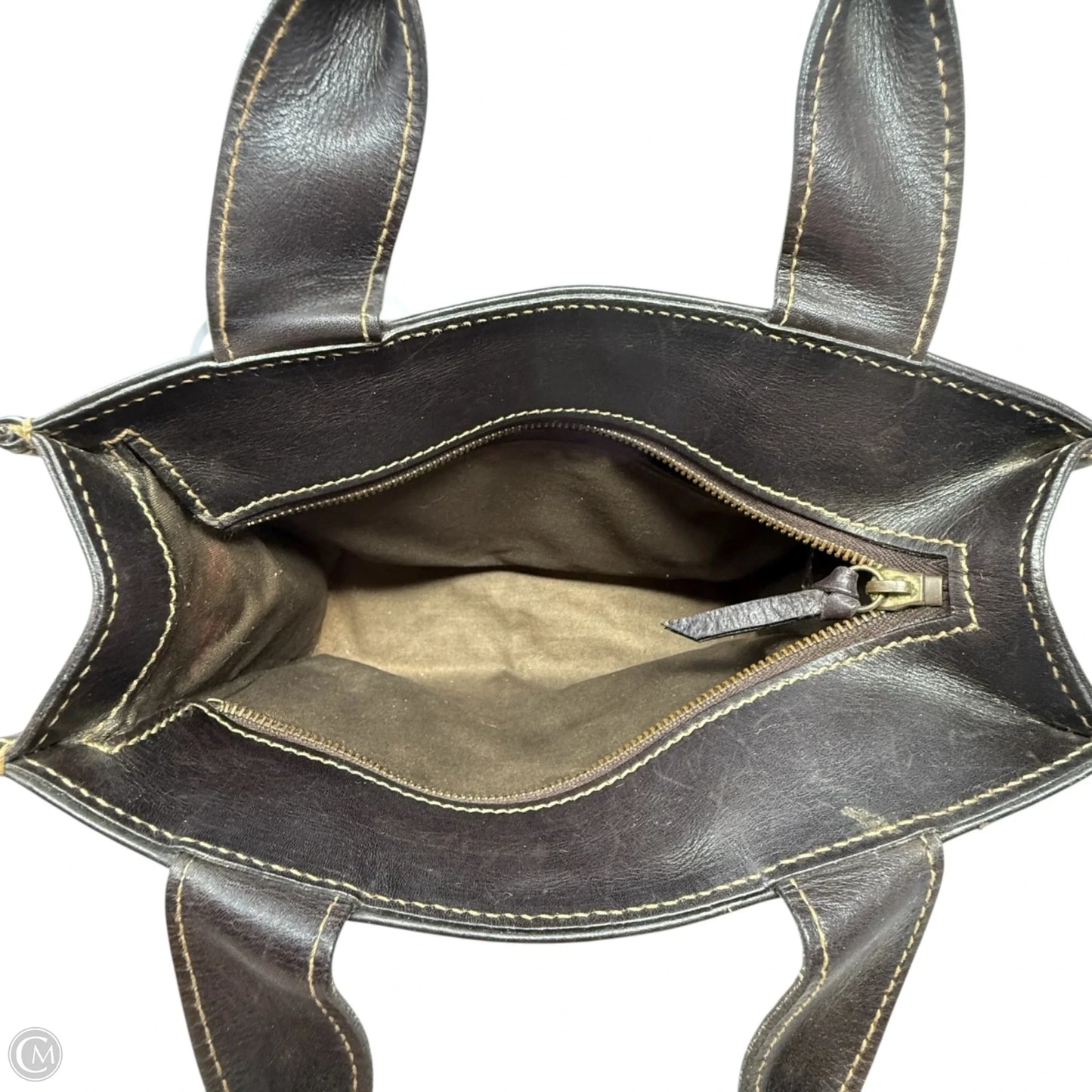 Y2K Sam Leather Box Tote Designer By Kate Spade, Size: Small
