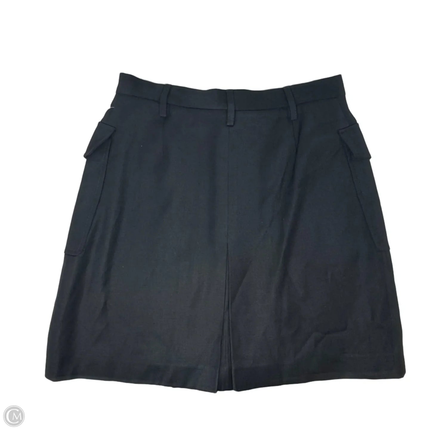 Utility Button Front Mini Skirt Luxury Designer By Burberry In Black, Size: 8