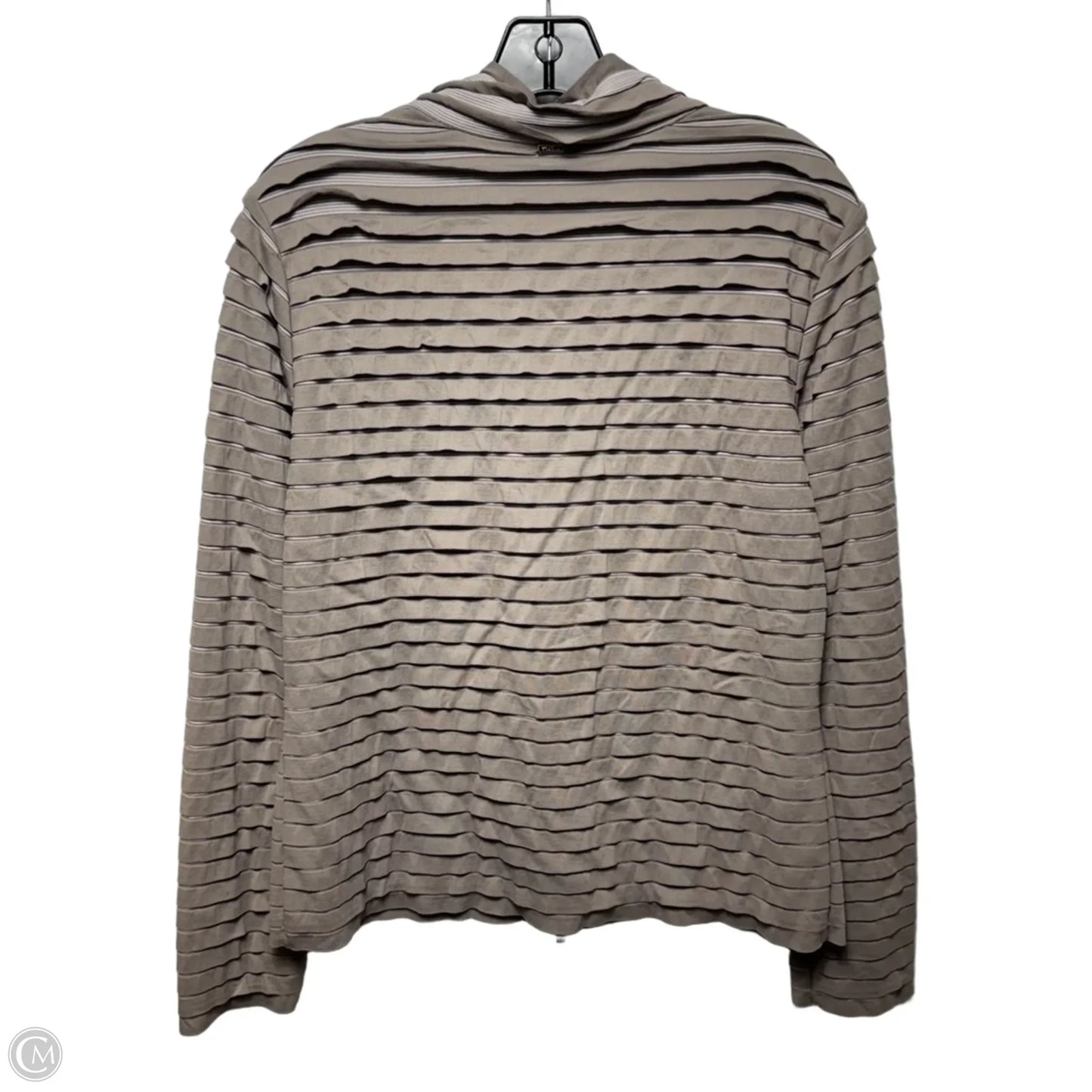 Ruffle Zip Jacket Luxury Designer By St John In Taupe, Size: M