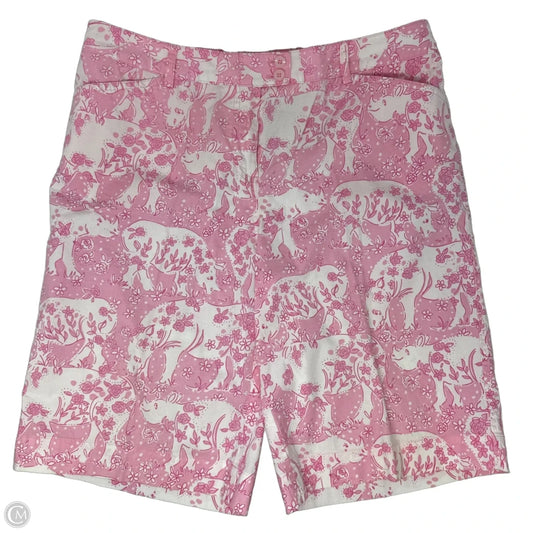 Vintage Shorts Designer By Lilly Pulitzer In Pink & White, Size: 8