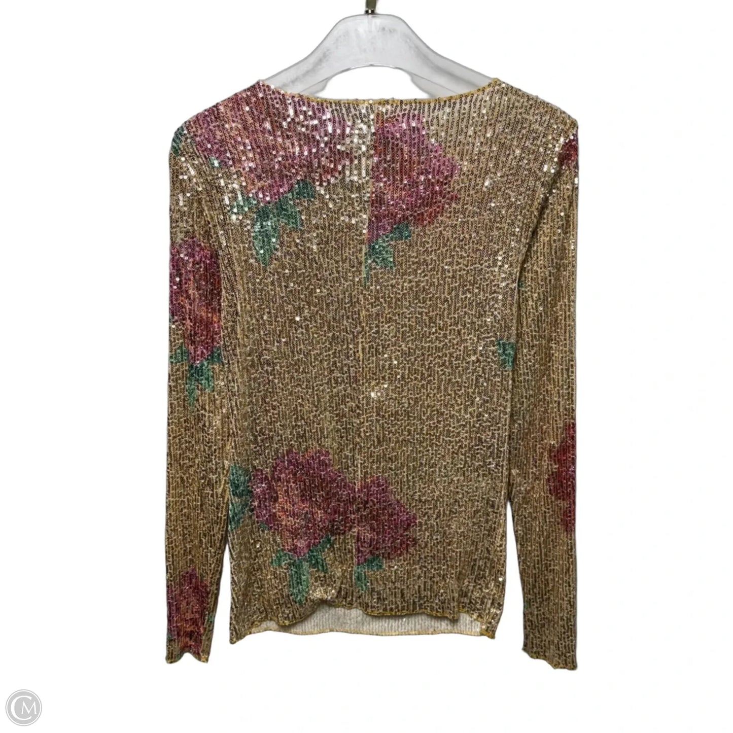 Sequin Top Long Sleeve By Free People In Gold, Size: S