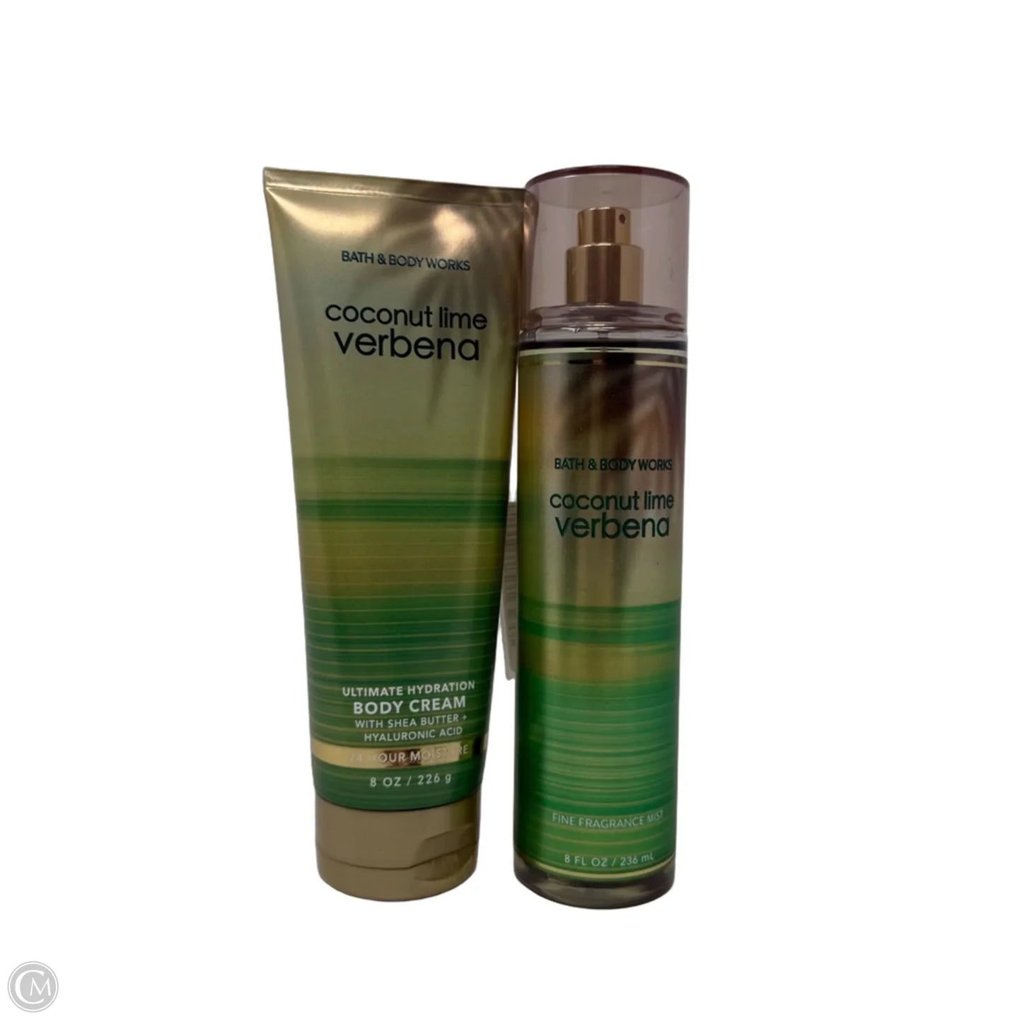 Coconut Lime Verbena Ultimate Hydration Body Cream & Fine Fragrance Mist 2 Pc Set By Bath And Body Works, Size: