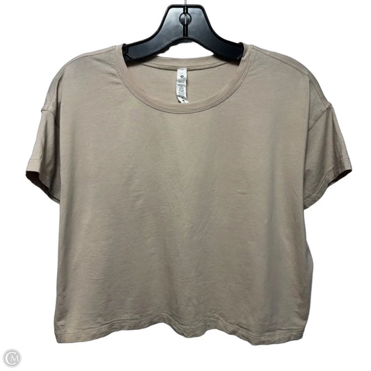 Cropped Athletic Top Short Sleeve By Lululemon In Tan, Size: 6