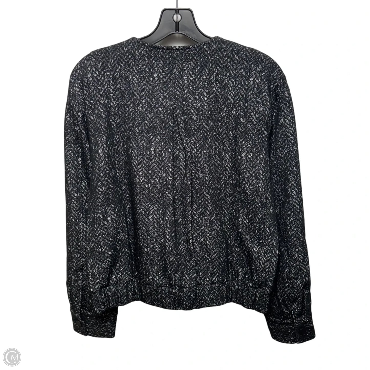 Ponte Bomber Jacket By Spanx In Herringbone Black, Size: M