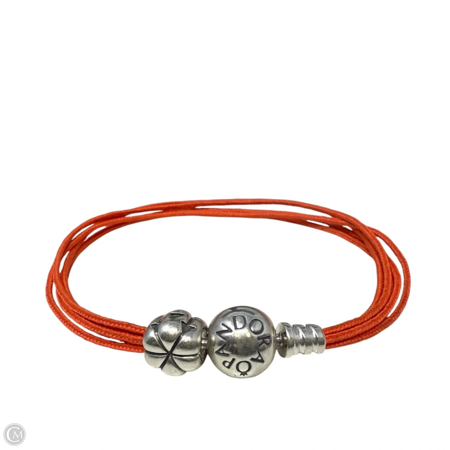 Multi-Strand Fabric Cord Bracelet with Sterling Silver Clasp & Jack-O-Lantern Charm By Pandora