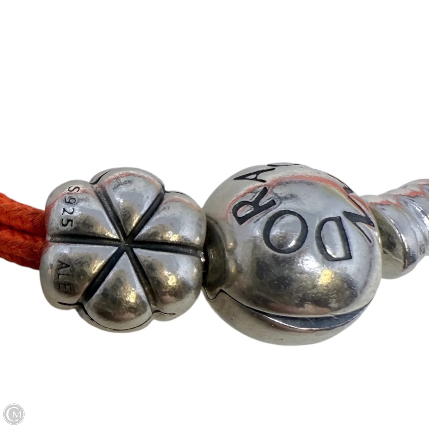 Multi-Strand Fabric Cord Bracelet with Sterling Silver Clasp & Jack-O-Lantern Charm By Pandora