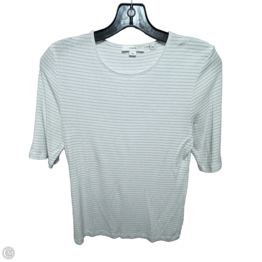 Top Short Sleeve By Vince In Blue & White, Size: M