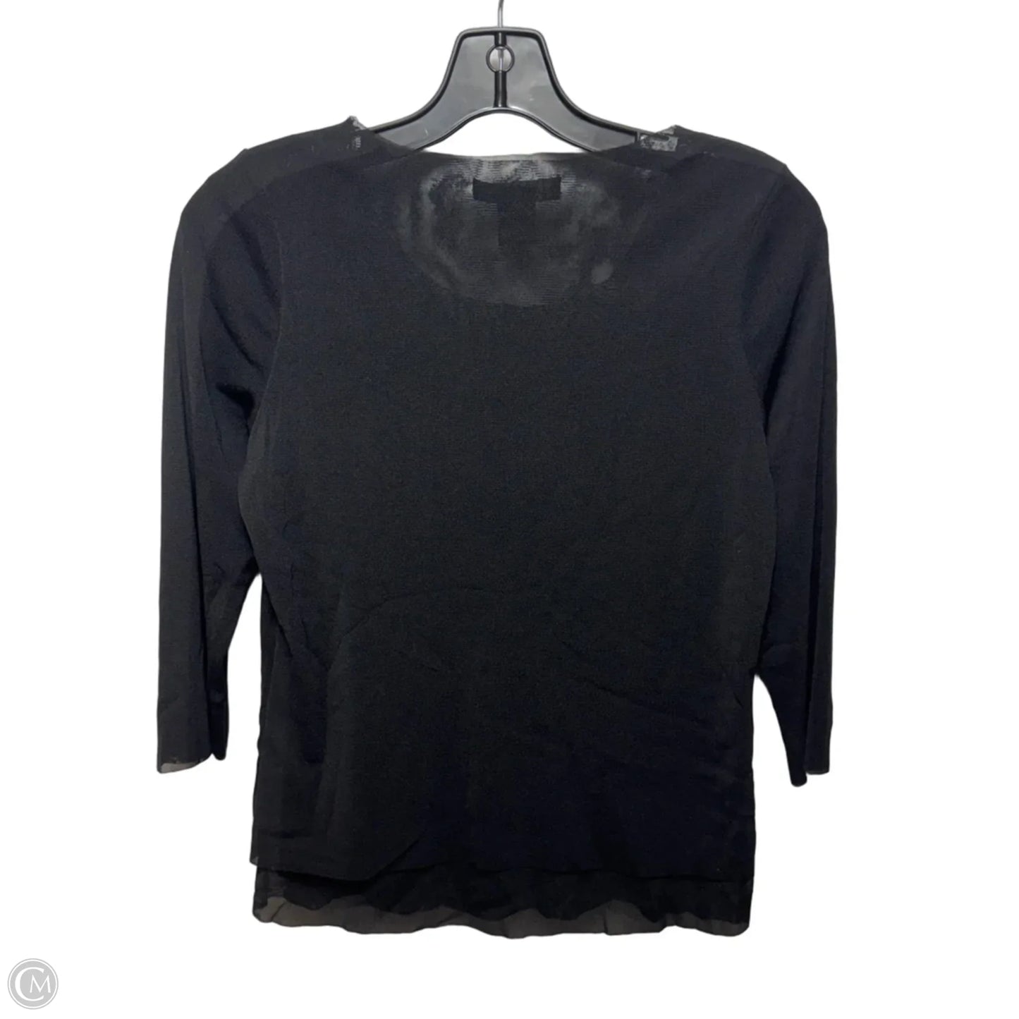 Mesh Top 3/4 Sleeve By babette In Black, Size: 2