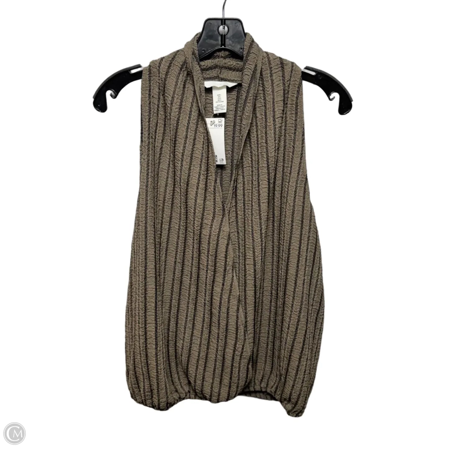 Top Sleeveless By H&m In Striped Pattern, Size: L