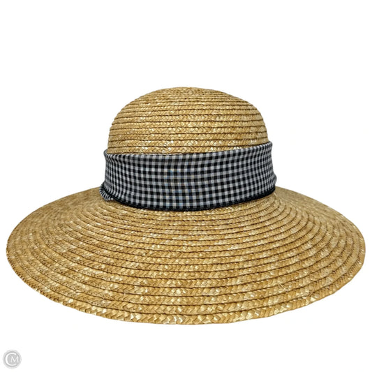 Straw Sun Hat With Gingham Bow By Talbots