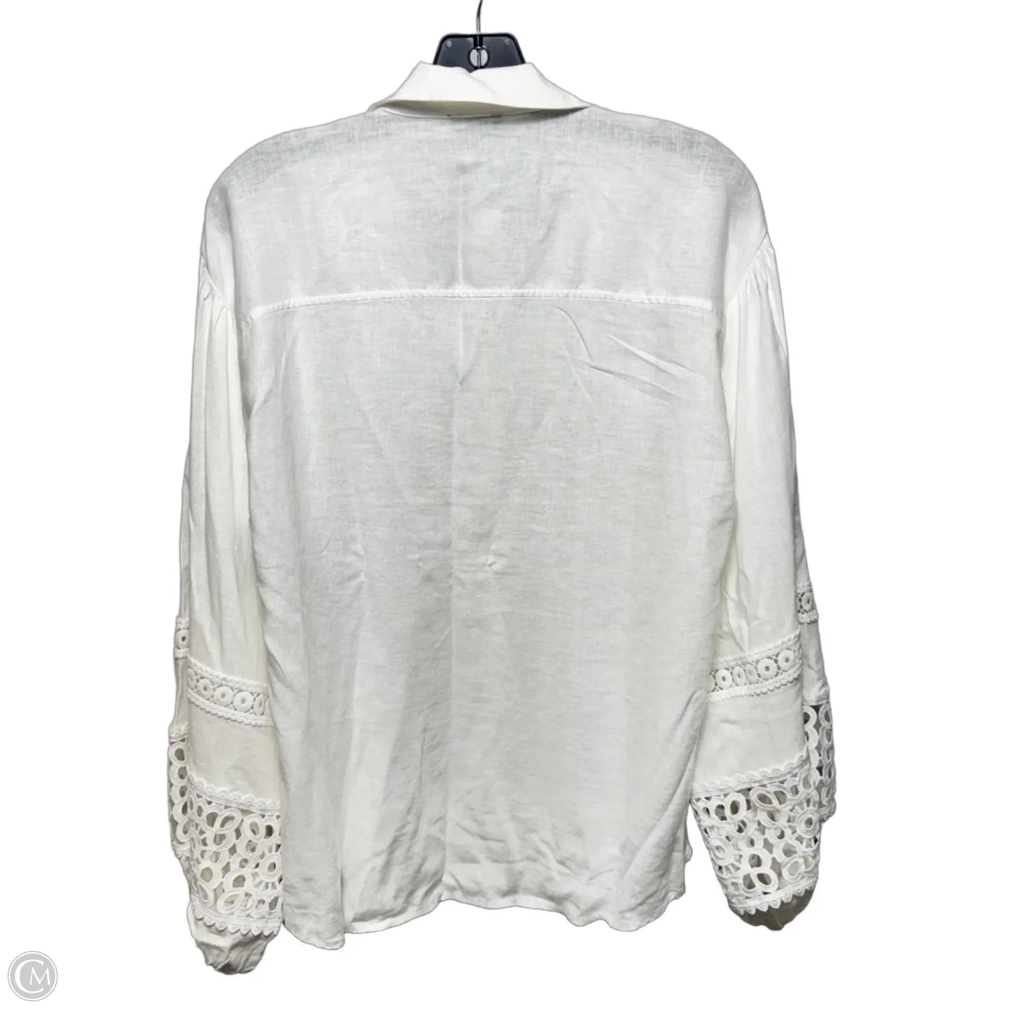 Top Long Sleeve By Ann Taylor In White, Size: M