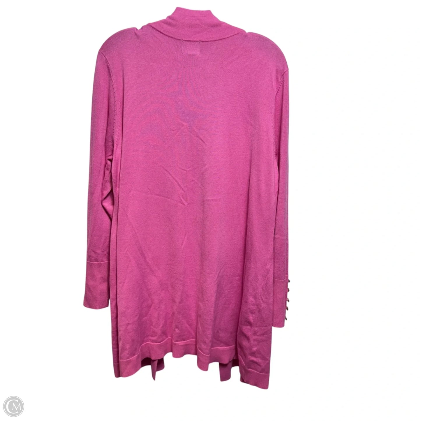 Core Sweater Cardigan By Jm Collections In Pink, Size: Xl