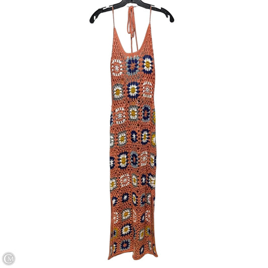 Crochet Halter Maxi Swimwear Cover-up By Cherley In Multi-colored, Size: Osfm