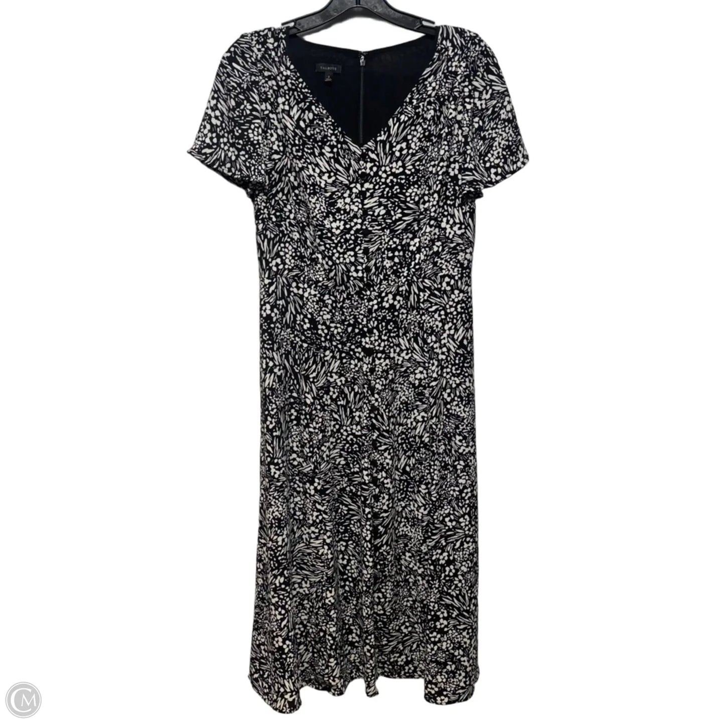 Dress Casual Midi By Talbots In Black & Cream, Size: 2