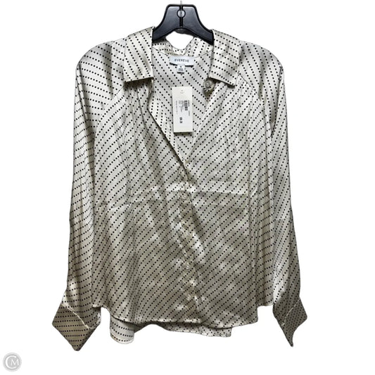 Monica Satin Top Long Sleeve By Evereve In Polkadot Pattern, Size: M