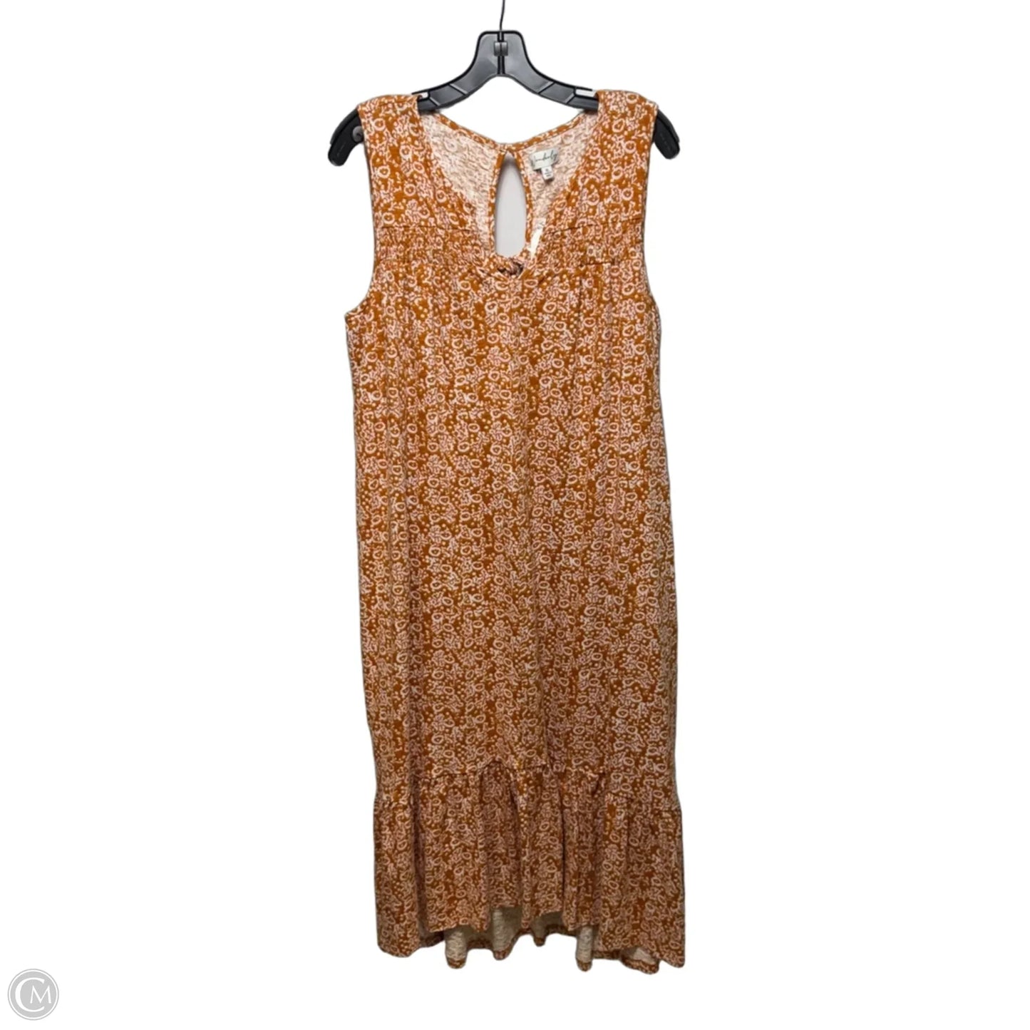 Geo Floral Maxi Dress By Wonderly In Orange & White, Size: Xl
