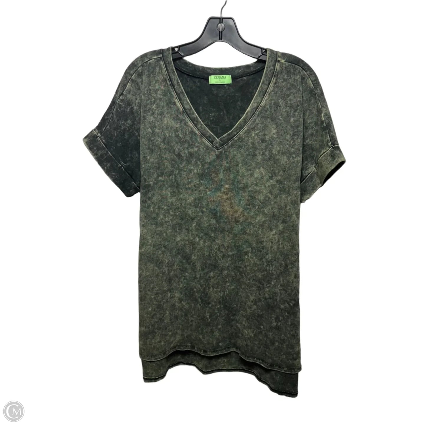 Top Short Sleeve By Zenana In Green, Size: L