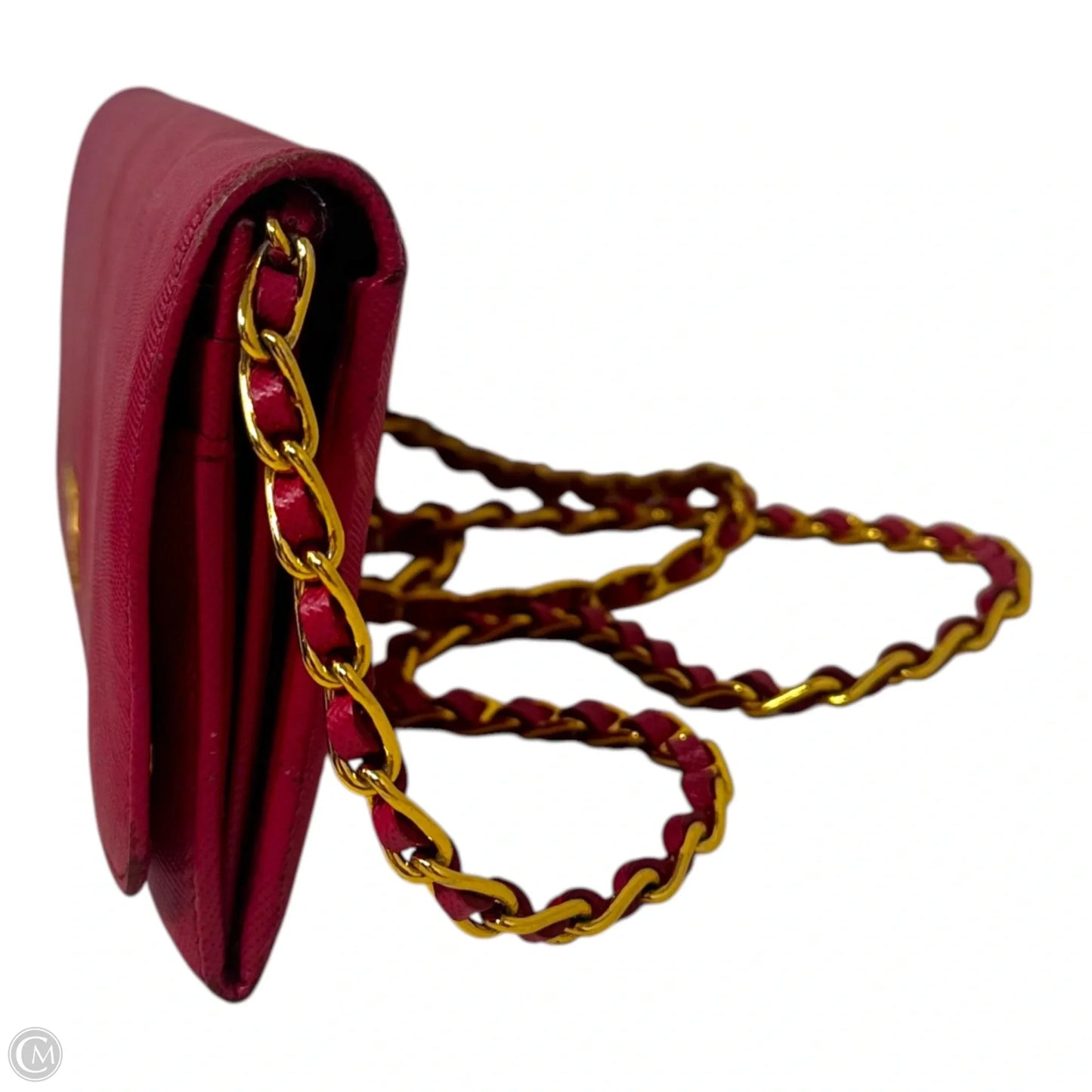 AS IS Saffiano Wallet On A Chain Crossbody Luxury Designer By Prada, Size: Small