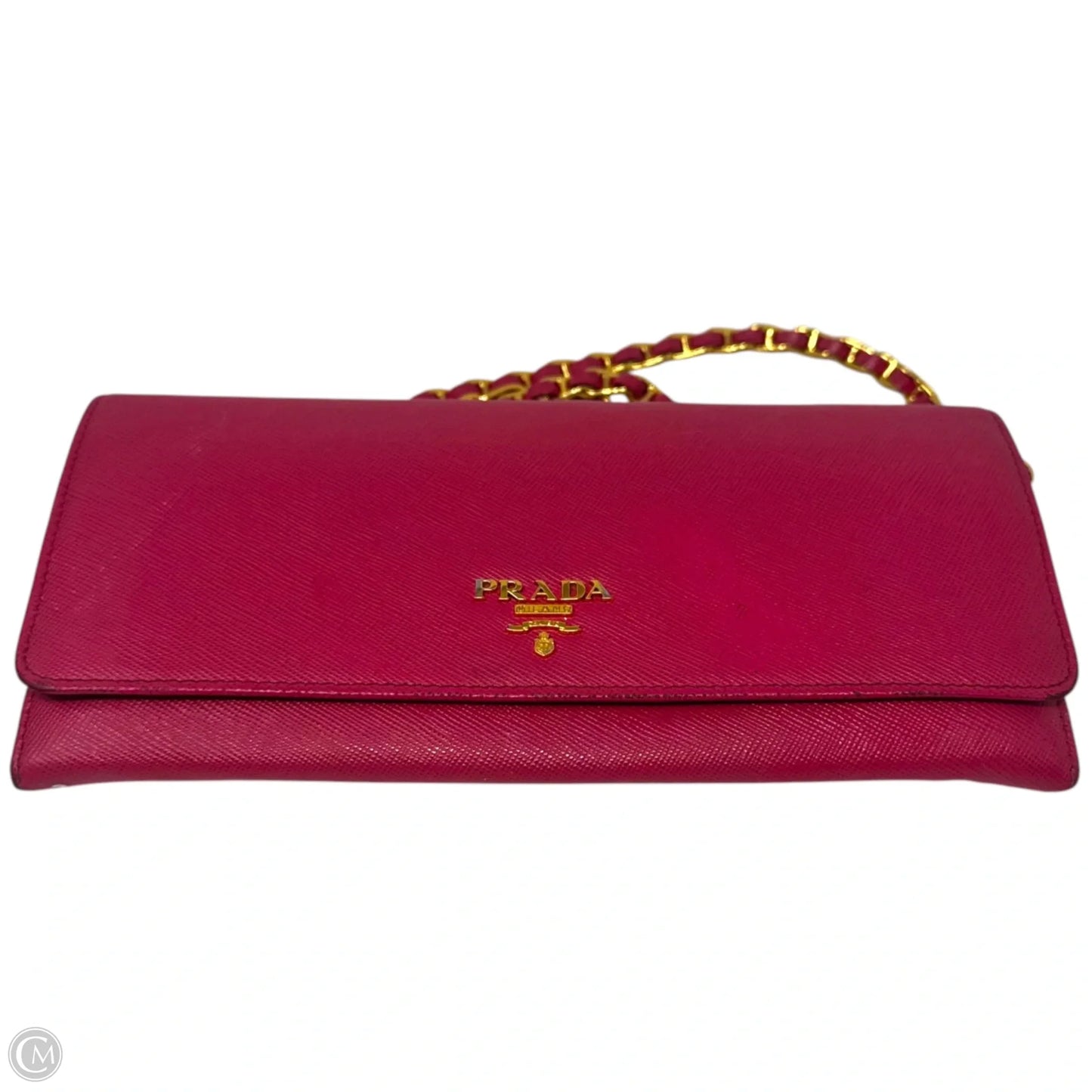 AS IS Saffiano Wallet On A Chain Crossbody Luxury Designer By Prada, Size: Small