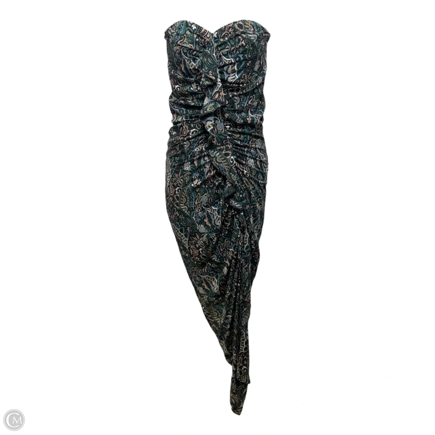 Peyton Strapless Ruched Silk Dress By Veronica Beard In Paisley Print, Size: 2