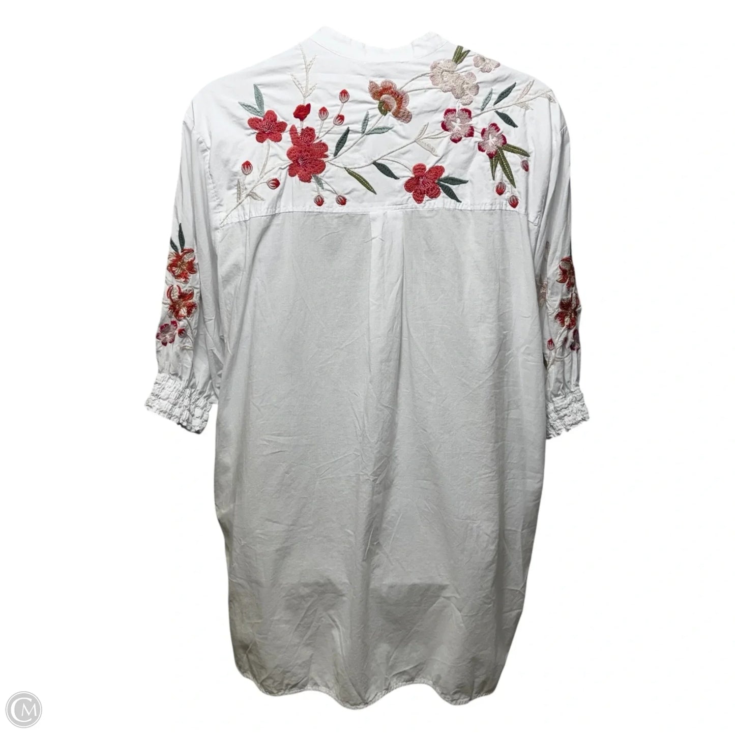 Cherri Embroidered Shift Tunic Dress By Johnny Was In White, Size: Xl