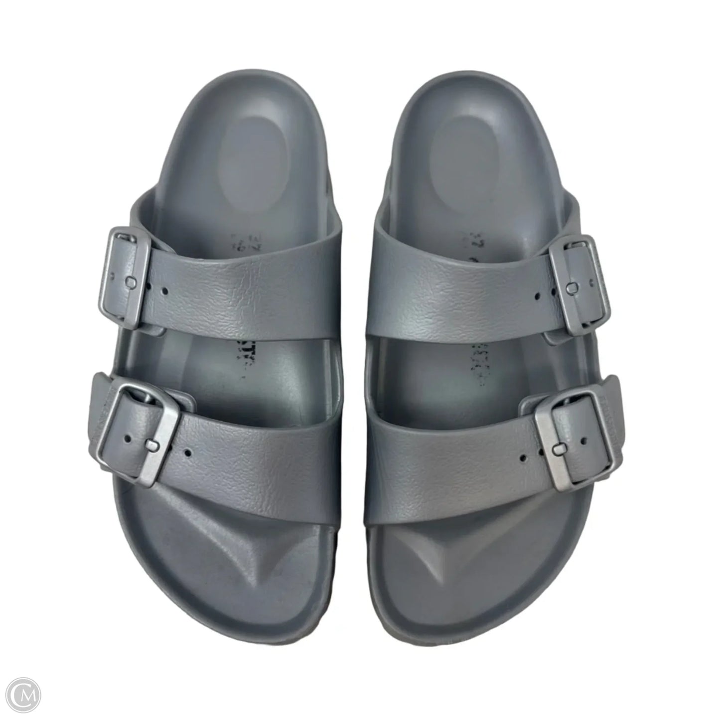 Arizona Essentials EVA Sandals By Birkenstock In Metallic Silver, Size: 6-6.5 (Eu 37)