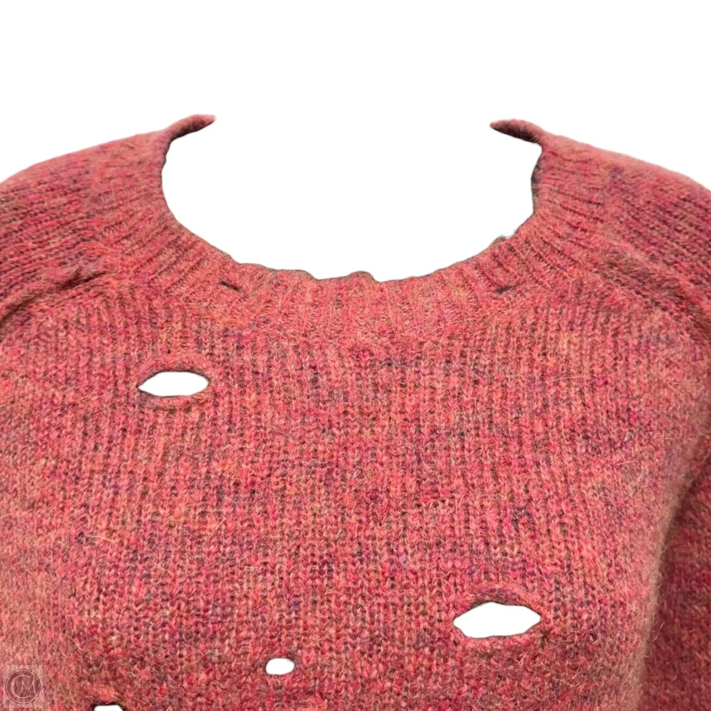 Distressed Mohair Blend Sweater Designer By Isabel Marant In Coral, Size: 4 (38)