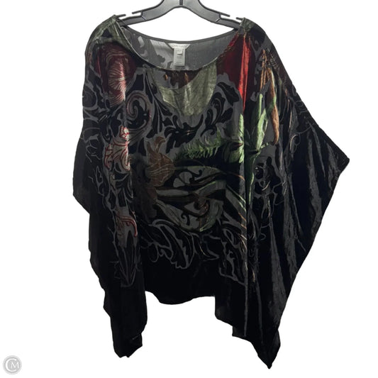 Enchanted Evening Velvet Burnout Poncho By John Mark In Multi-colored, Size: 1x